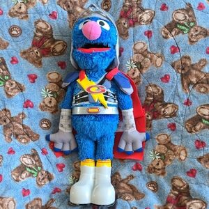Interactive Super Grover Plush with Red Cape